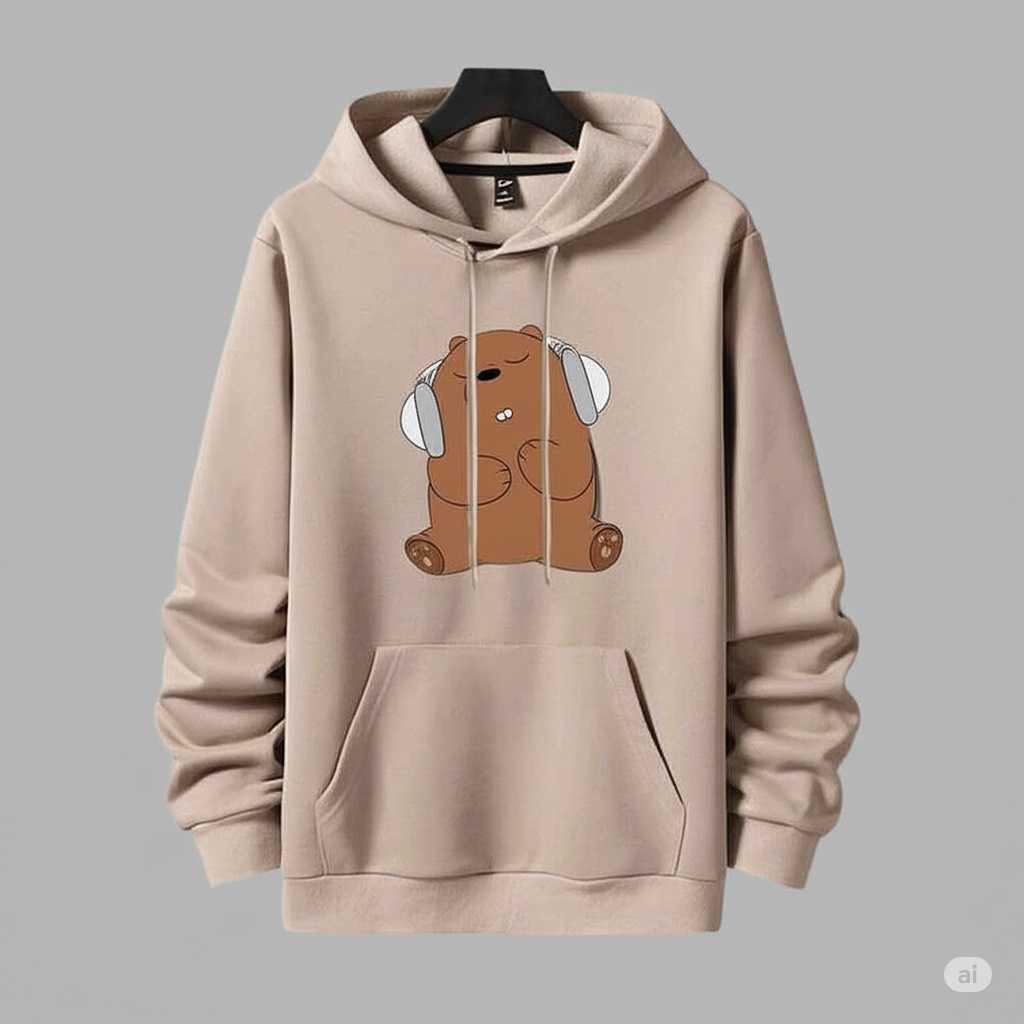 BUZO HOODIE ESCANDALOSO PARDO ESTAMPADO